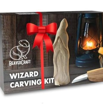 BeaverCraft Whittling Kit for Beginners, Wood Carving Kit for Beginners – Wood Carving Tools Woodworking Kit for Adults and Teens – Whittling Knife Kit with Wood Blocks – Wood Carving Set DIY03 Wizard