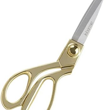Professional Heavy Duty Tailor Scissors 8″ Gold Stainless Steel Dressmaker Shears(Gold)