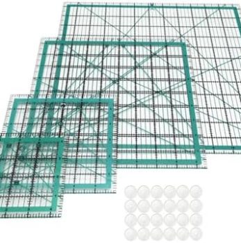 Quilting Rulers,LINXIAO 4 Piece Quilting Templates Acrylic Rulers Blue(4.5″x4.5″,6″x6″,9.5″x9.5″,12.5″x12.5″)
