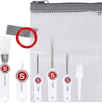 SINGER Sewing Machine Maintenance Kit – Tool Set with Needle Inserter, Angled Lint Brush, Set of 3 Screwdrivers, Needle Threader – Universal Compatibility & Storage Pouch Included, 7pc