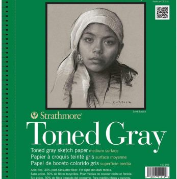 Strathmore 400 Series Sketch Pad, Toned Gray, 5.5×8.5 inch, 50 Sheets – Artist Sketchbook for Drawing, Illustration, Art Class Students