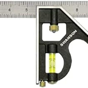 Swanson Tool Co TC132 12-Inch Combo Square with Cast Zinc Body, Stainless Steel Ruler and Brass Bolt